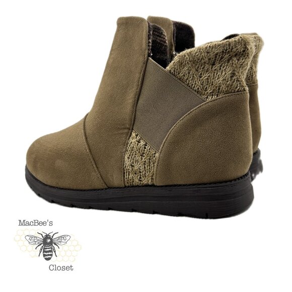 Muk Luks Womens Mila Boot Walnut Tan Suede Weather Resistant Ankle Boot 9W Fall - Picture 5 of 15